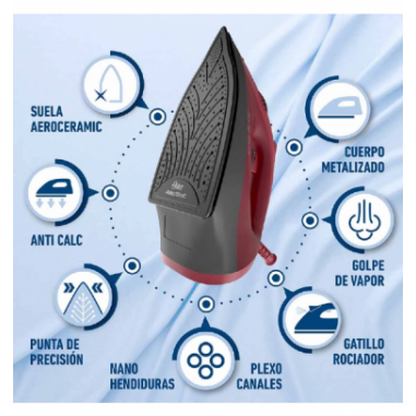 Plancha de vapor Oster® roja con...